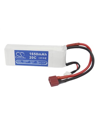 7.4V, 1650mAh, Li-Polymer Battery fits Cameron Sino, RC Tanks Cs-lt935rt, 12.21Wh