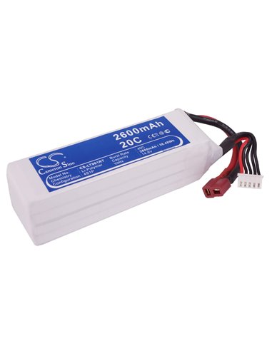 14.8V, 2600mAh, Li-Polymer Battery fits Cameron Sino, RC Tanks Cs-lt961rt, 38.48Wh