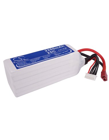 22.2V, 2200mAh, Li-Polymer Battery fits Cameron Sino, RC Tanks Cs-lt947rt, 48.84Wh