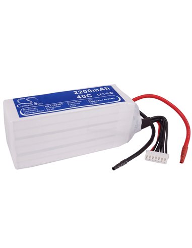 22.2V, 2200mAh, Li-Polymer Battery fits Cameron Sino, RC Tanks Cs-lt952rt, 48.84Wh