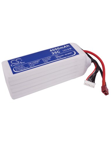 22.2V, 4000mAh, Li-Polymer Battery fits Cameron Sino, RC Trains Cs-lt983rt, 88.8Wh