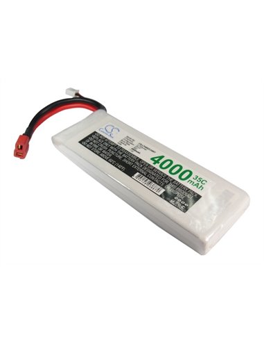 7.4V, 4000mAh, Li-Polymer Battery fits Cameron Sino, RC Trains Cs-lp4002c35rt, 29.6Wh