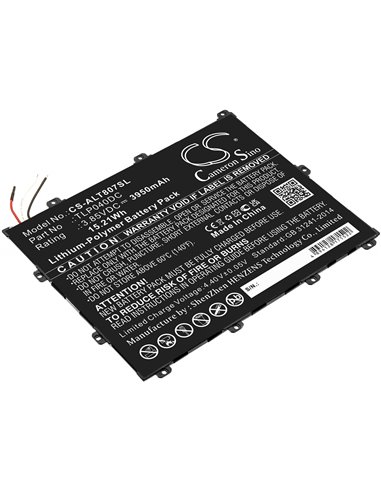 3.85V, 3950mAh, Li-Polymer Battery fits Alcatel, One Touch Pixi 3 8, Ot-8070, 15.2075Wh