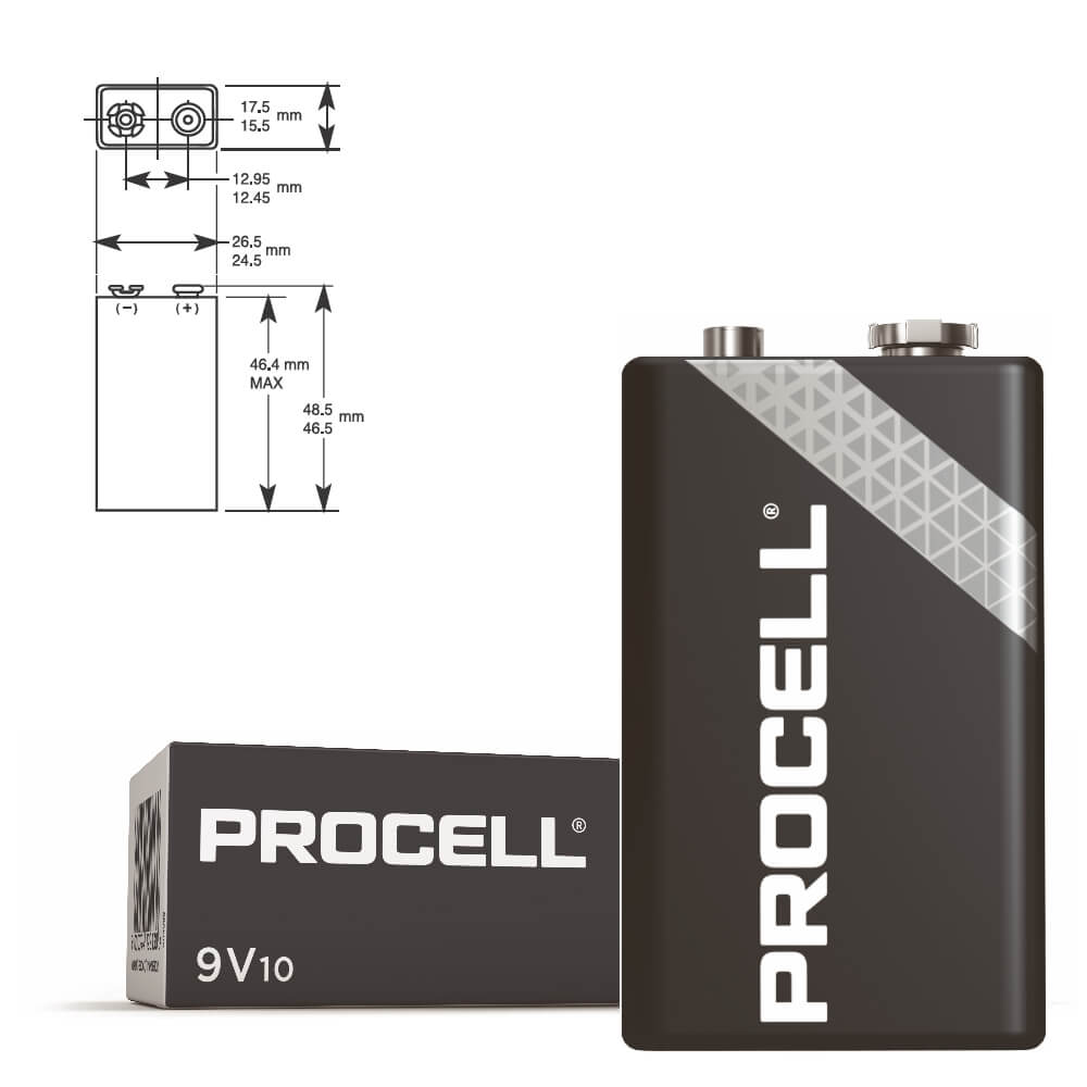 Duracell Procell PC1604 9 volt alkaline battery