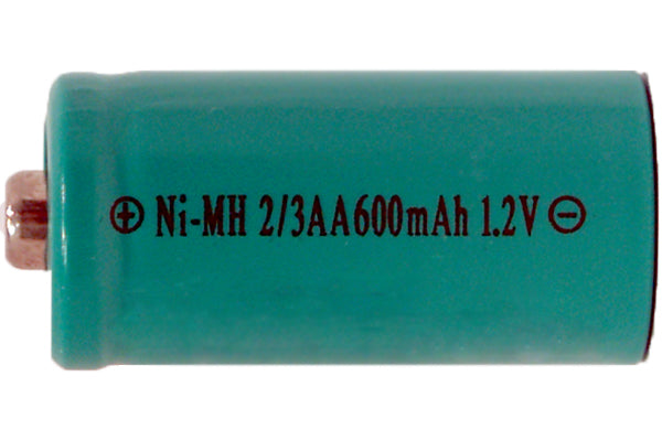 Solar light battery 2/3 aa 600 mah nmh button top battery