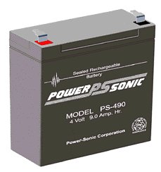 Powersonic ps-490 4v 9ah sealed lead acid battery