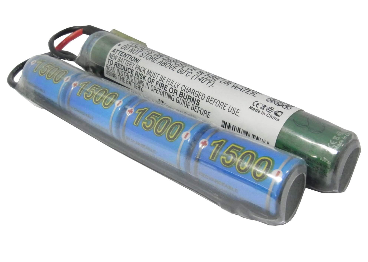 9.6V, 1500mAh, Ni-MH Battery fits Airsoft Guns, Augm, Augrt, 14.4Wh