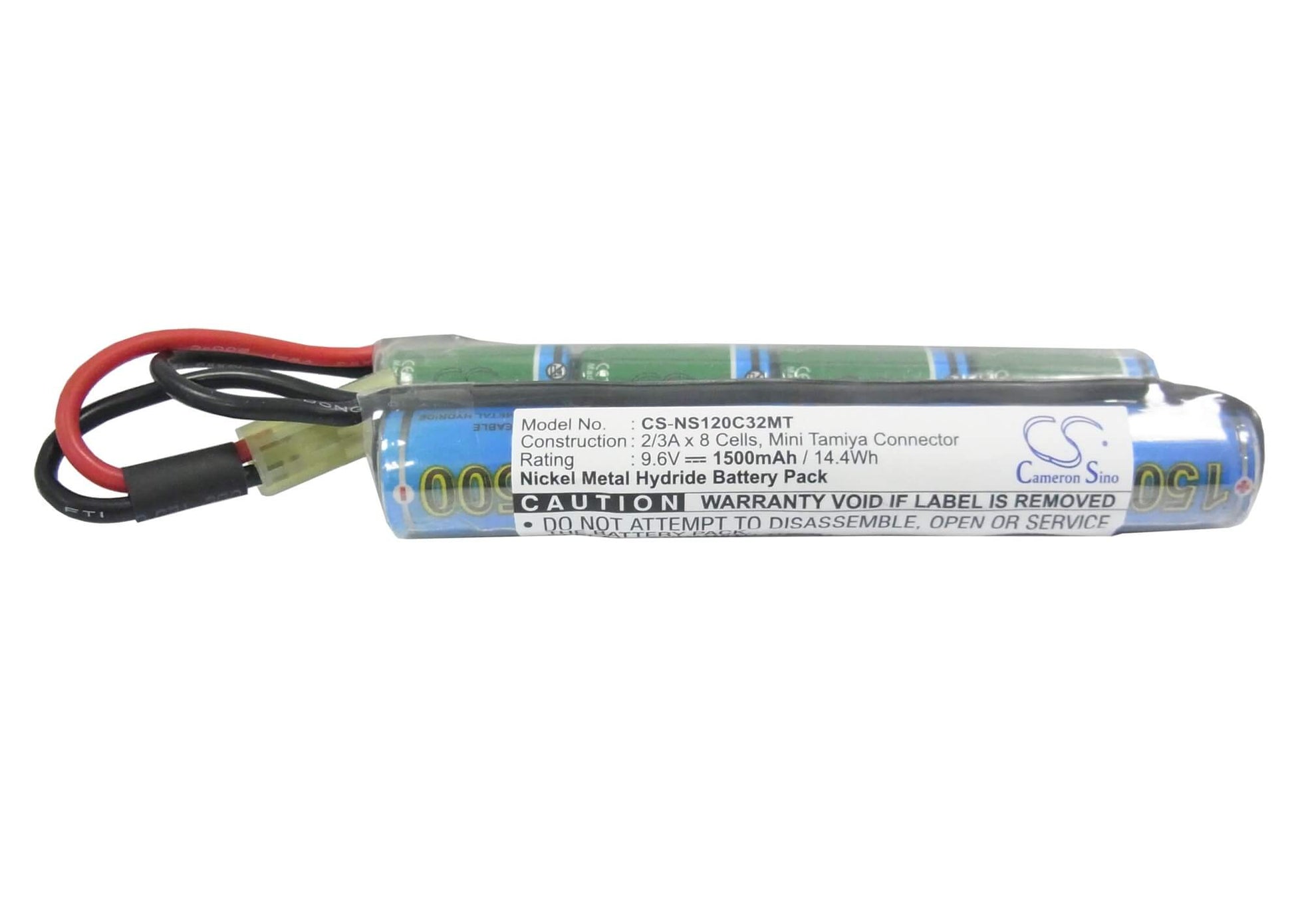 9.6V, 1500mAh, Ni-MH Battery fits Airsoft Guns, Augm, Augrt, 14.4Wh