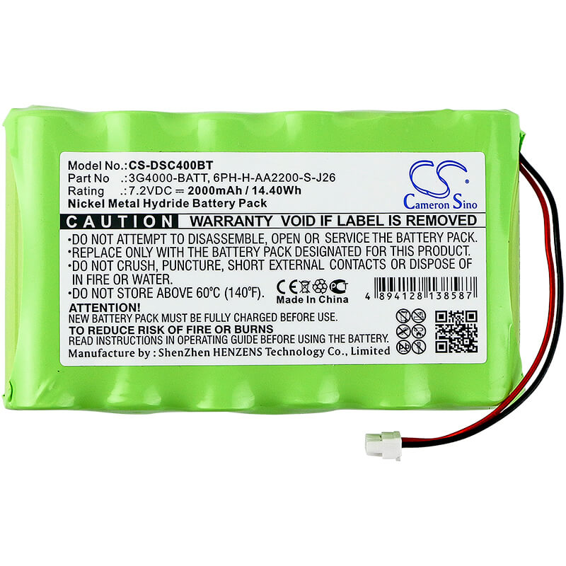 7.2V, 2000mAh, Ni-MH Battery fits Dsc, 3g4000, 3g4000 Cellular Communicato, 14.4Wh