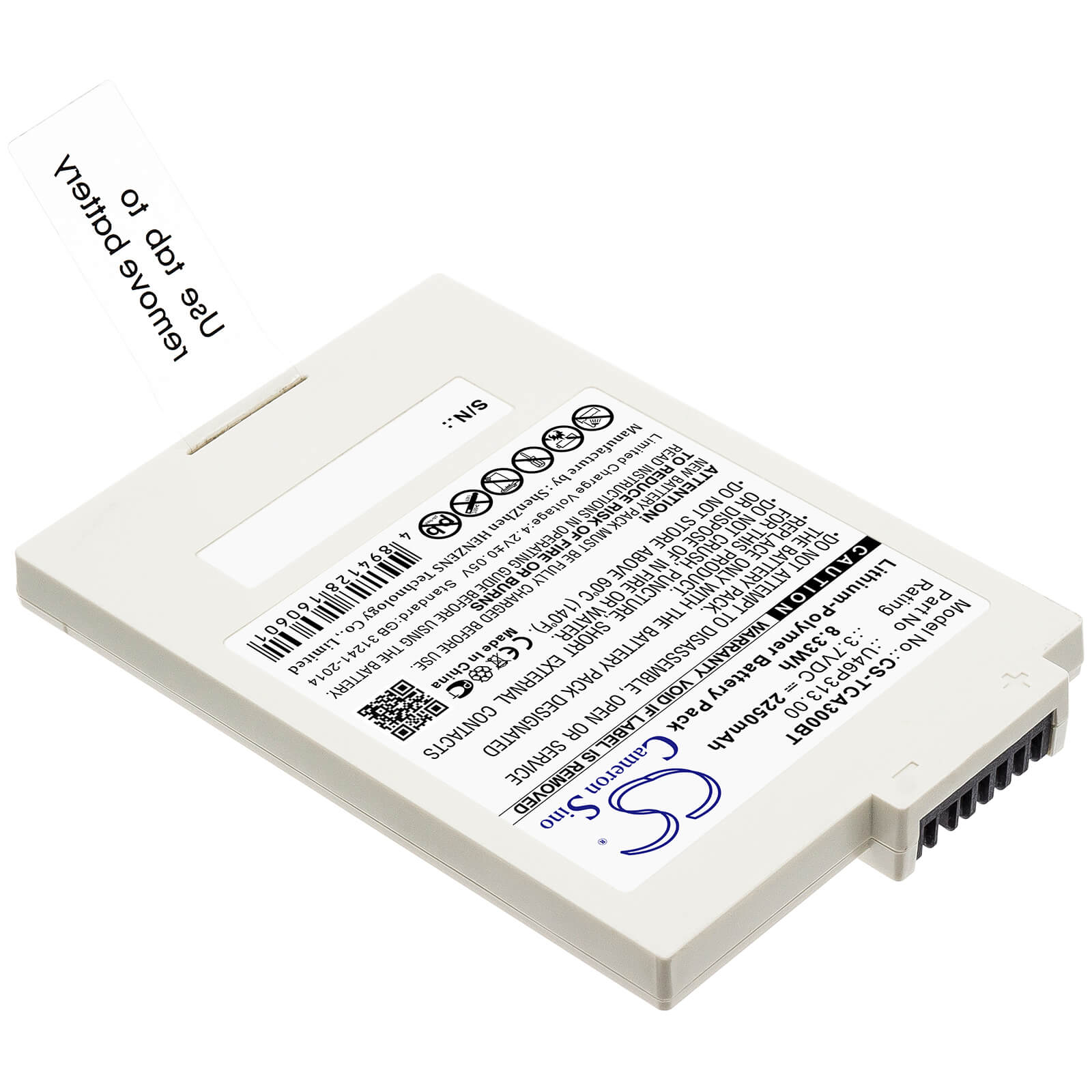 3.7V, 2250mAh, Li-Polymer Battery fits Xfinity, Icontrol Technicolor, Tca300com, 8.325Wh