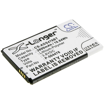 3.8V, 2800mAh, Li-Polymer Battery fits Adt, Command Secondary Color Touchs, 10.64Wh