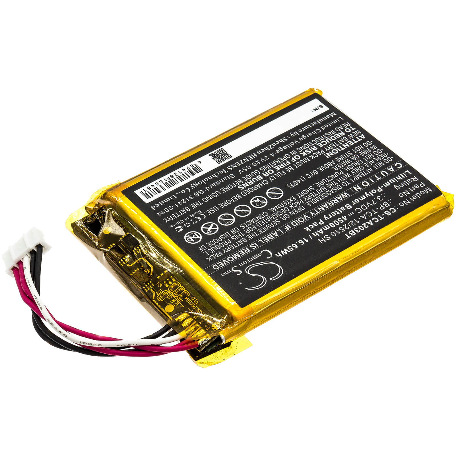 3.7V, 4500mAh, Li-Polymer Battery fits Technicolor, Tca203, Tca203comg, 16.65Wh
