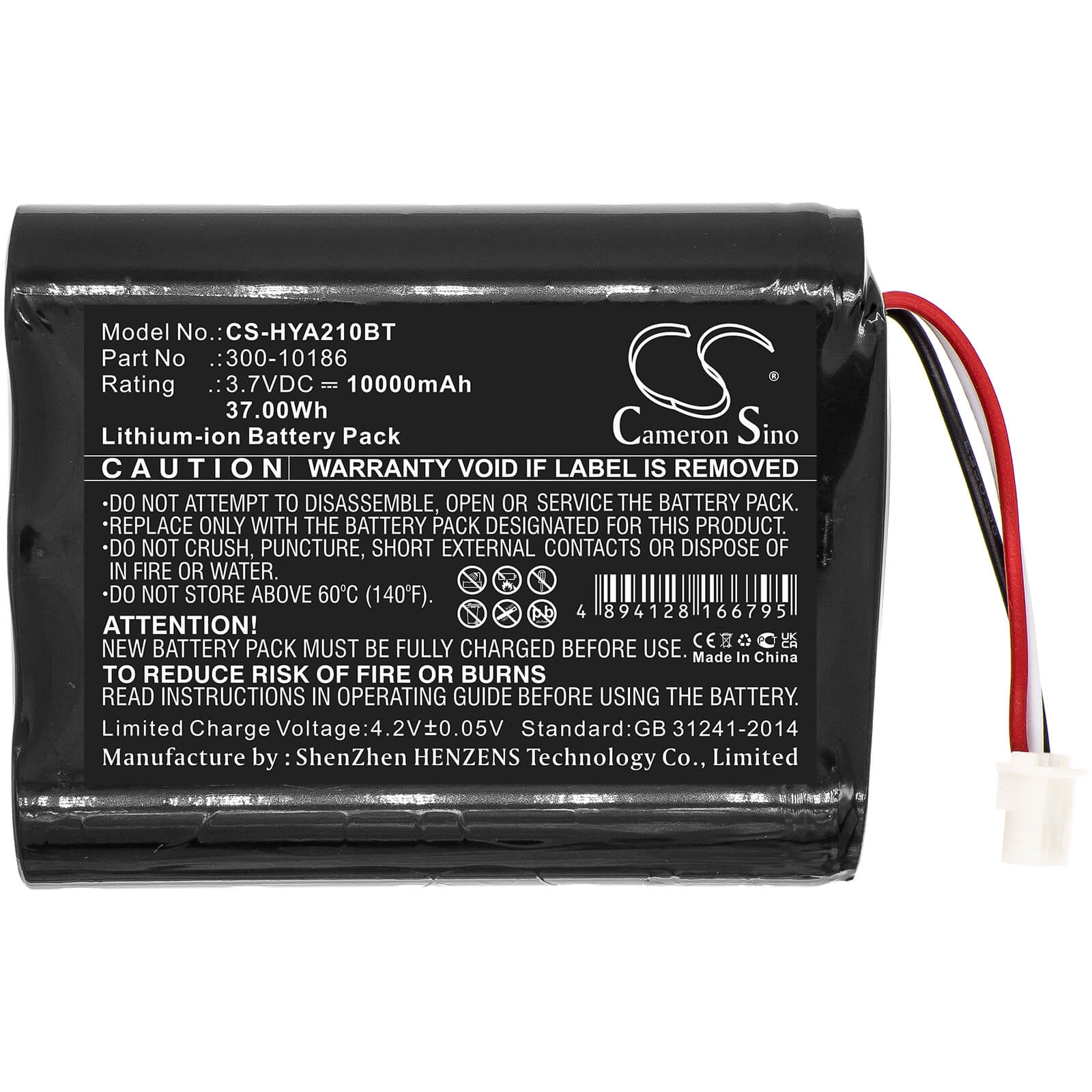 3.7V, 10000mAh, Li-ion Battery fits Adt, Adt5aio, Adt7aio, 37Wh