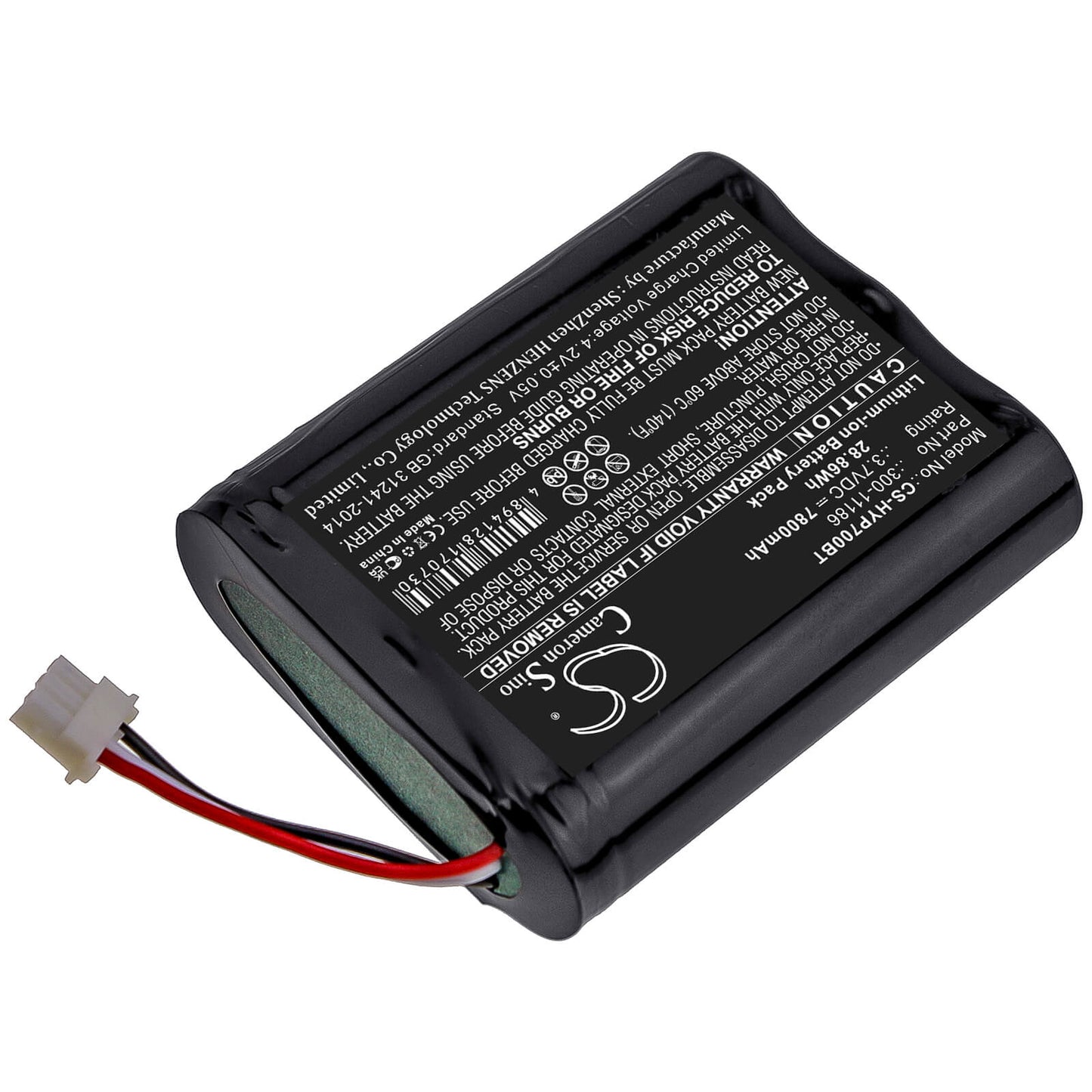 3.7V, 7800mAh, Li-ion Battery fits Honeywell, Home Pro A7, Pro A7 Plus, 28.86Wh