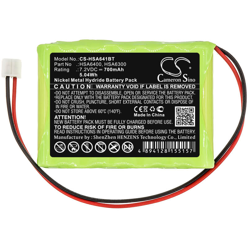 7.2V, 700mAh, Ni-MH Battery fits Yale, Alarm Control Panels, Hsa6300 Family Alarm Control P, 5.04Wh