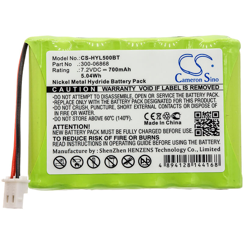 7.2V, 700mAh, Ni-MH Battery fits Honeywell, 8dllkp500, 8dltsscbase1, 5.04Wh