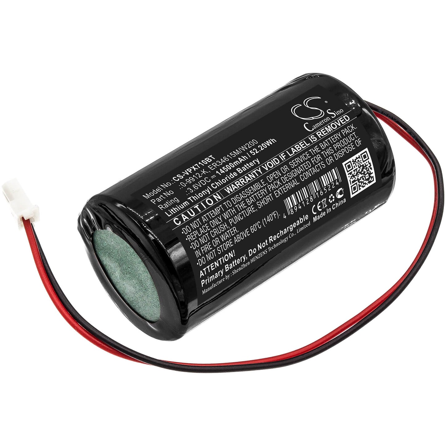 3.6V, 14500mAh, Li-SOCl2 Battery fits Visonic, Mc-s710, Mc-s720, 52.2Wh