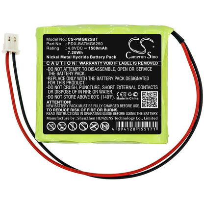 4.8V, 1500mAh, Ni-MH Battery fits Paradox Magellan, Magellan 6250 Console, Magellan Mg6250, 7.2Wh