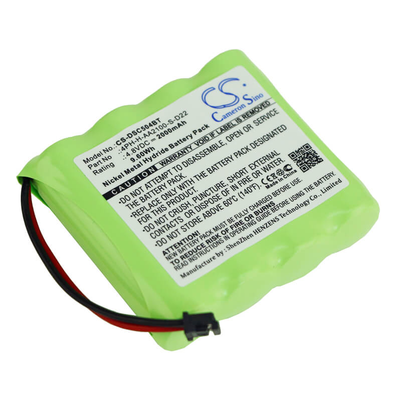 4.8V, 2000mAh, Ni-MH Battery fits Dsc, Security Alarm Panel, Ws4920he Wireless Repeater, 9.6Wh