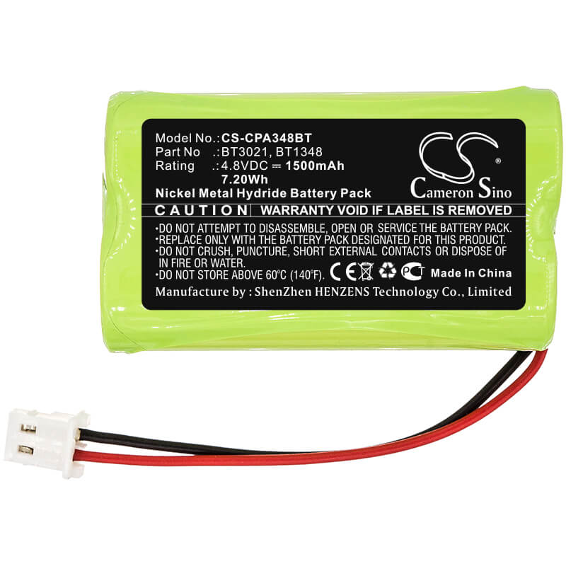 4.8V, 1500mAh, Ni-MH Battery fits Commpact, Secuself Control Panel, 7.2Wh