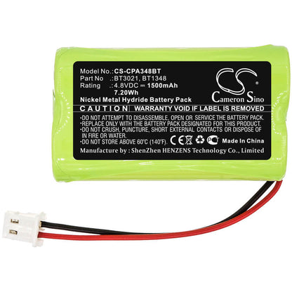 4.8V, 1500mAh, Ni-MH Battery fits Commpact, Secuself Control Panel, 7.2Wh