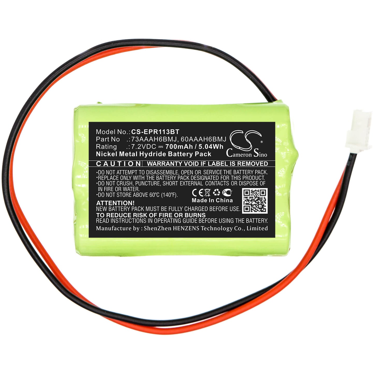 7.2V, 700mAh, Ni-MH Battery fits Electia, 1131 Dtmf, 1132 Gsm, 5.04Wh