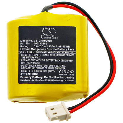 6.0V, 1350mAh, Li-MnO2 Battery fits Visonic, Next Cam, Next Cam K9 Pg2 Wide Angle, 8.1Wh
