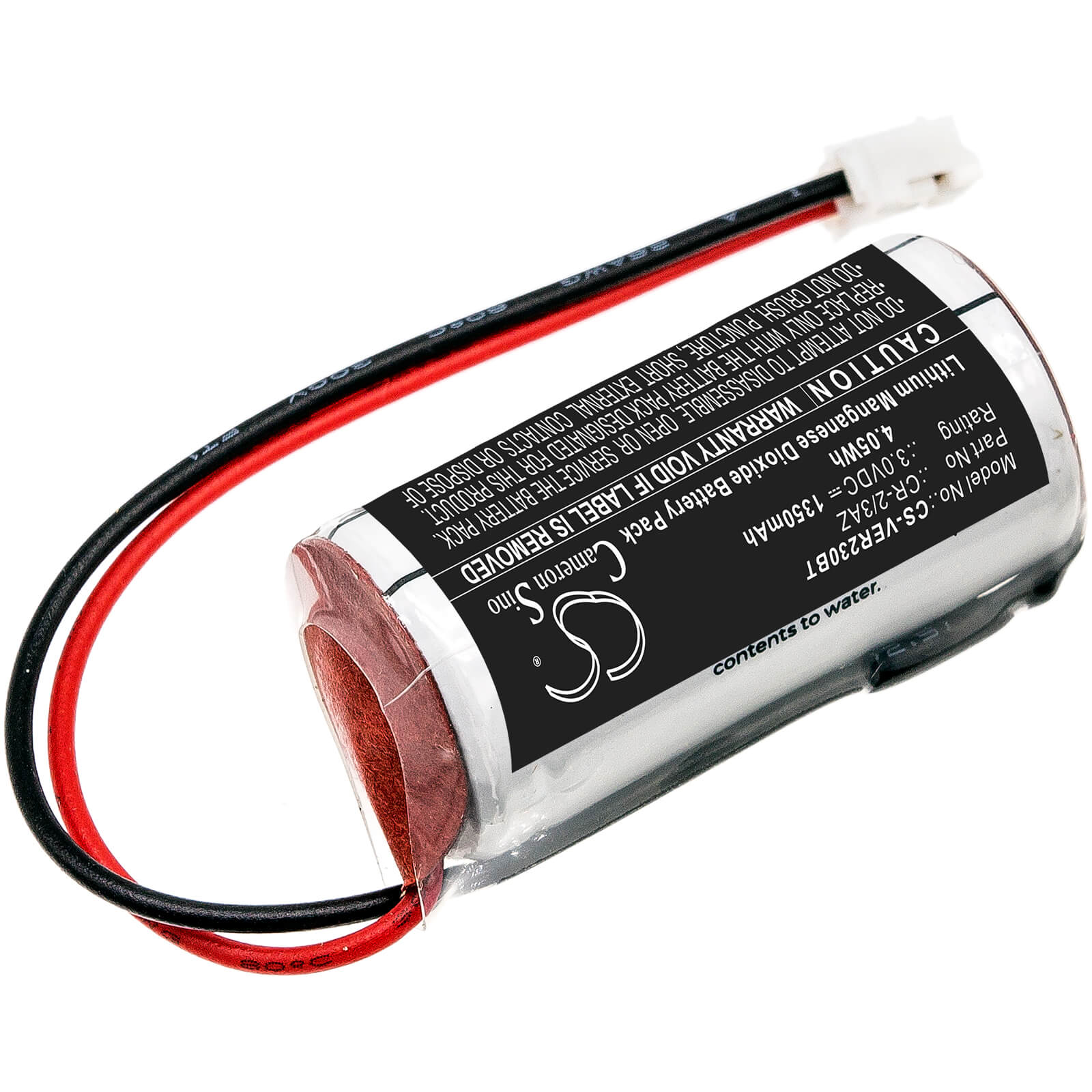 3.0V, 1350mAh, Li-MnO2 Battery fits Verisure, Camera Detector, Nattsikringspanel, 4.05Wh