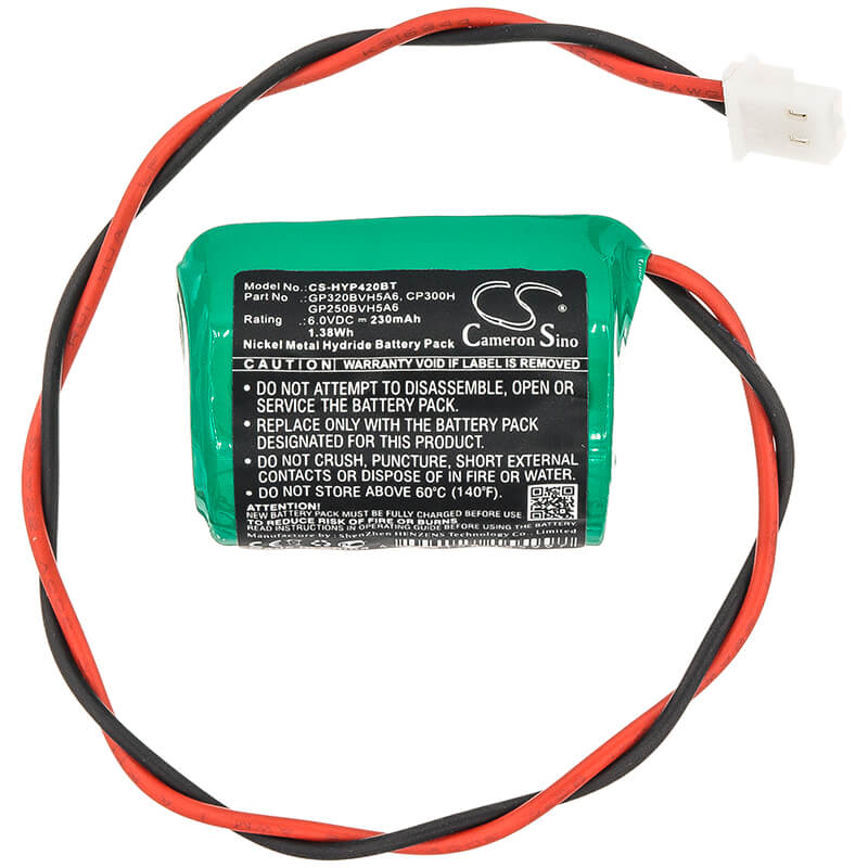 6.0V, 230mAh, Ni-MH Battery fits Honeywell, 8ep420, Ade Reson8, 1.38Wh