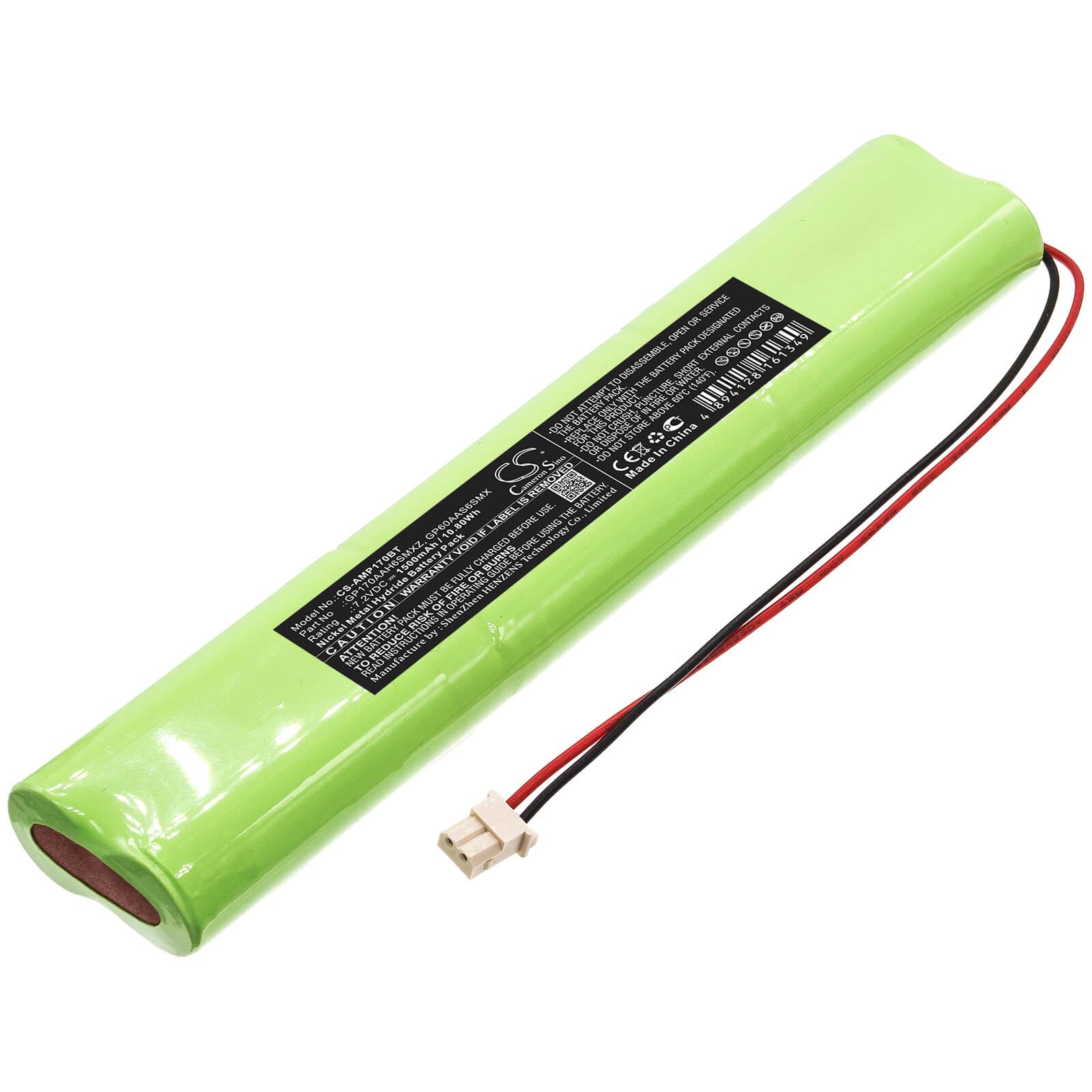 7.2V, 1500mAh, Ni-MH Battery fits Aem, Ardent Alarm Panel, 10.8Wh