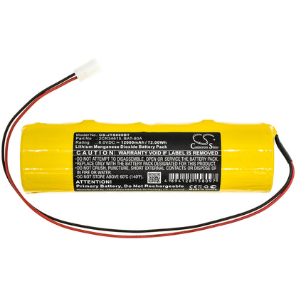 6.0V, 12000mAh, Li-MnO2 Battery fits Jablotron, Ja-80a, 72Wh