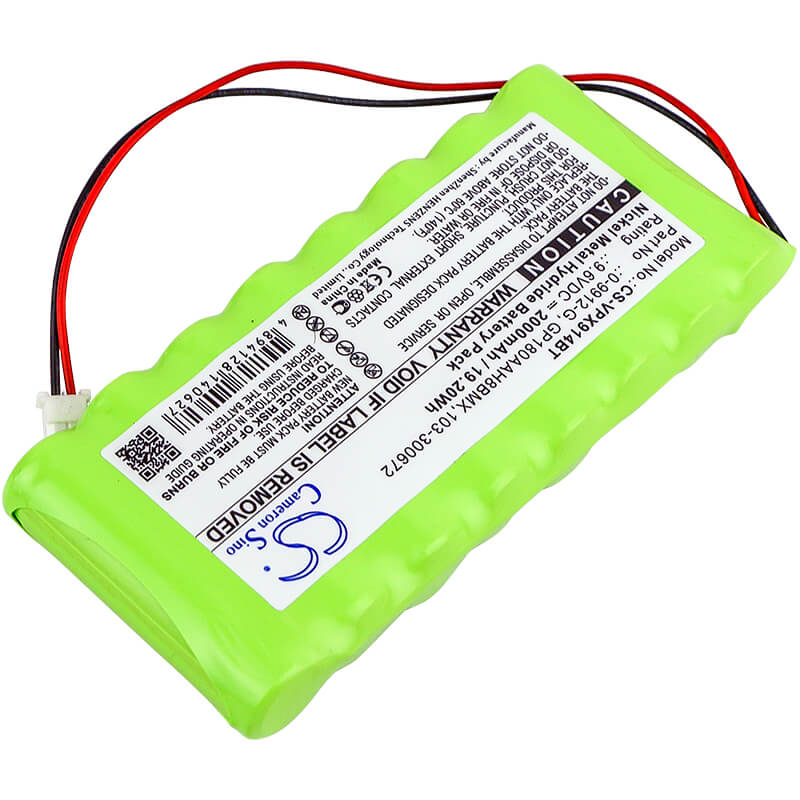 9.6V, 2000mAh, Ni-MH Battery fits Visonic, Amber Select, Amberlink Emergency Response, 19.2Wh