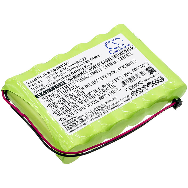 7.2V, 3700mAh, Ni-MH Battery fits Dsc, Impassa 9057 Wireless Control, 26.64Wh