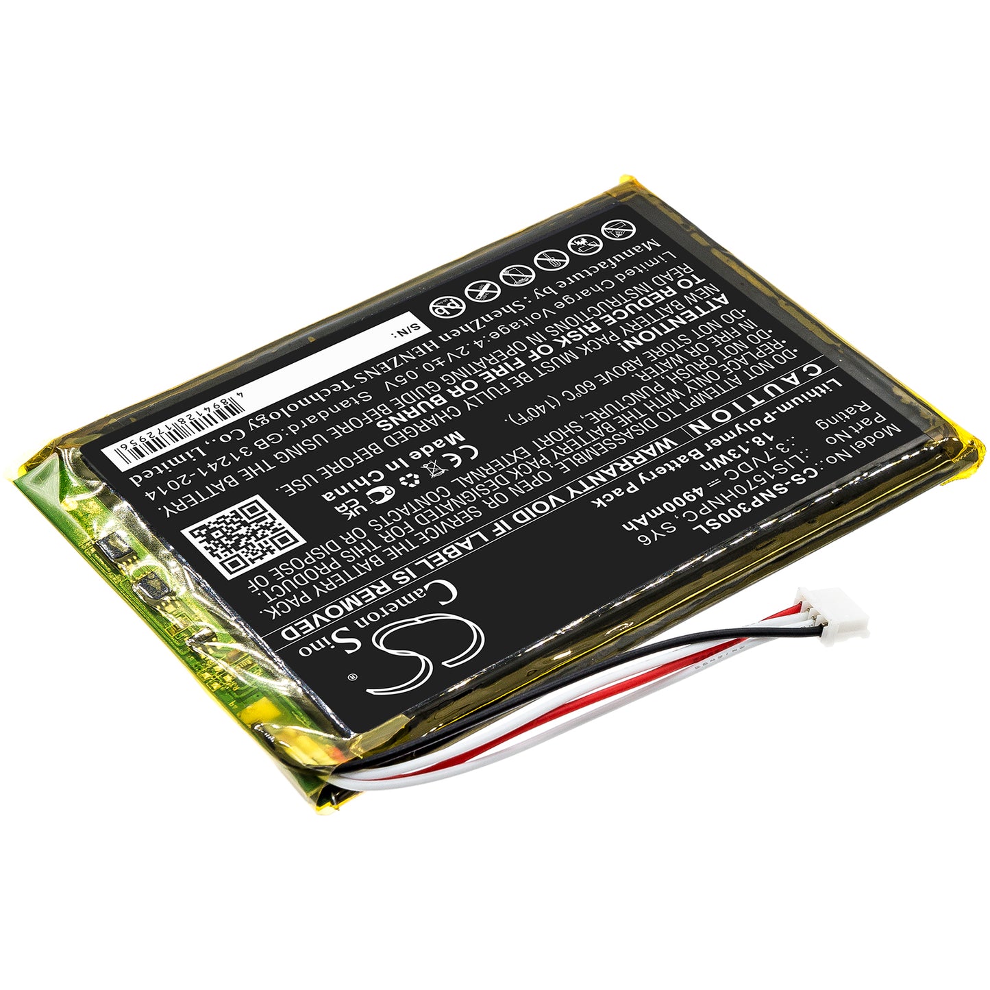 3.7V, 4900mAh, Li-Polymer Battery fits Sony, Pha-3, 18.13Wh