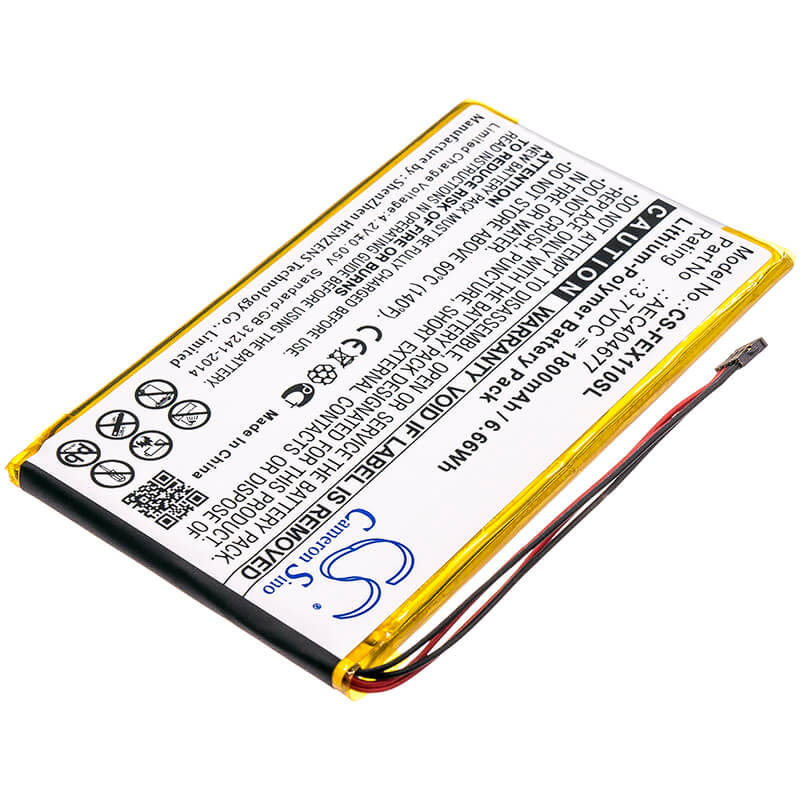 3.7V, 1800mAh, Li-Polymer Battery fits Fiio, Fx1221, X1 Ii, 6.66Wh