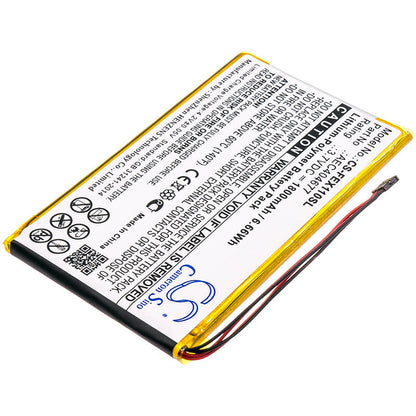 3.7V, 1800mAh, Li-Polymer Battery fits Fiio, Fx1221, X1 Ii, 6.66Wh