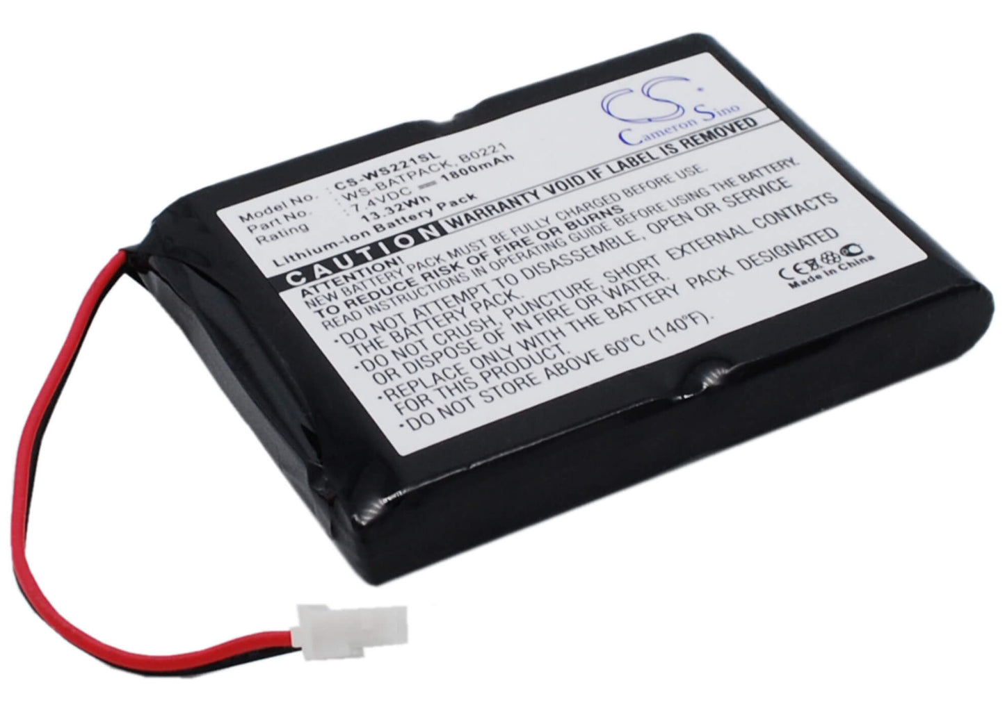 7.4V, 1800mAh, Li-ion Battery fits William, Sound Sorin, 13.32Wh