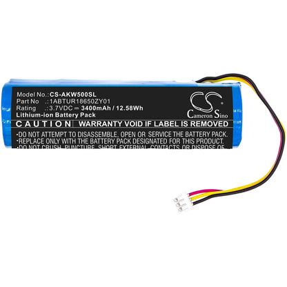 3.7V, 3400mAh, Li-ion Battery fits Akai, 5000 Solo, Ewi 5000, 12.58Wh