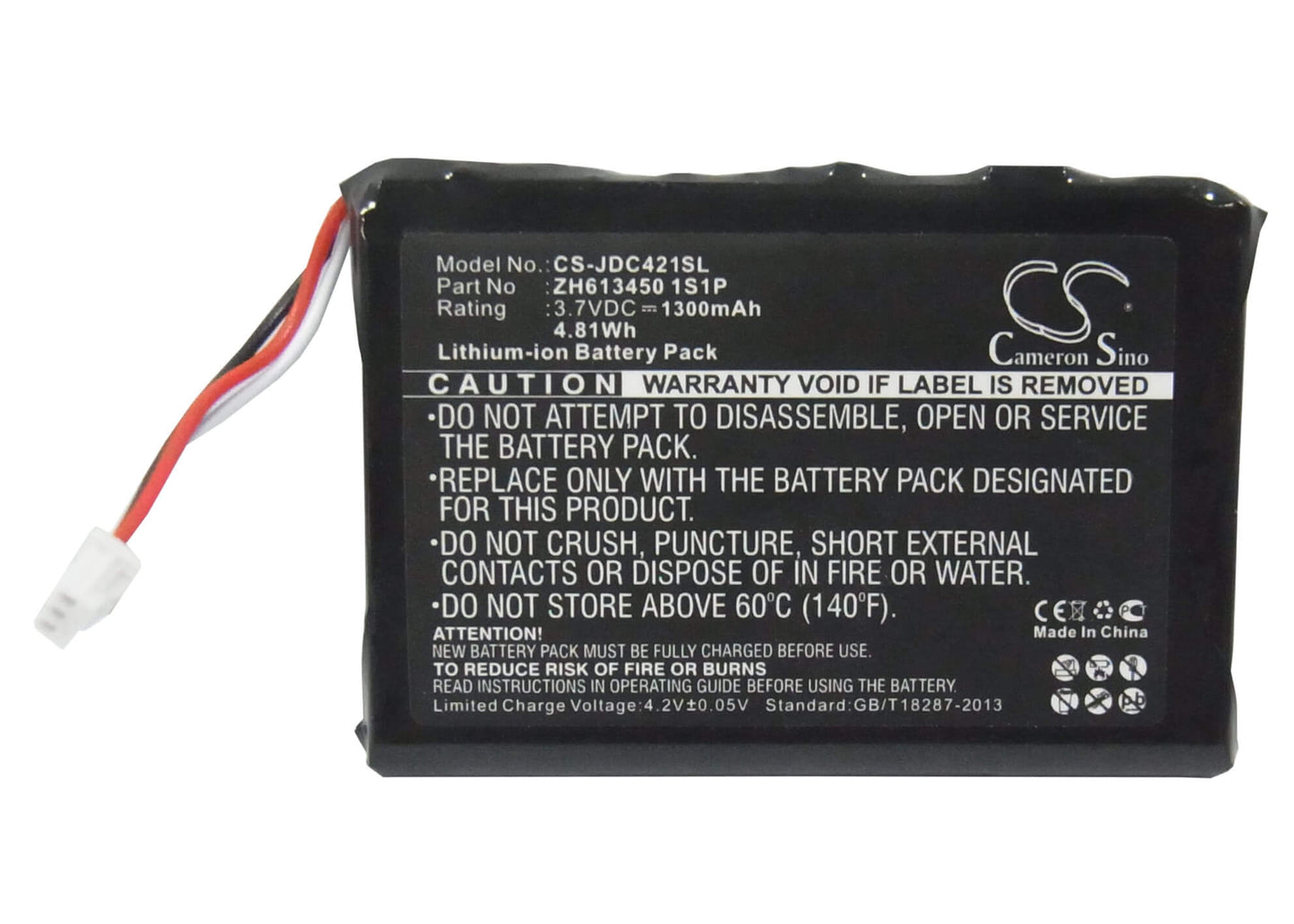 3.7V, 1300mAh, Li-ion Battery fits Jds Labs, C421, C5, 4.81Wh