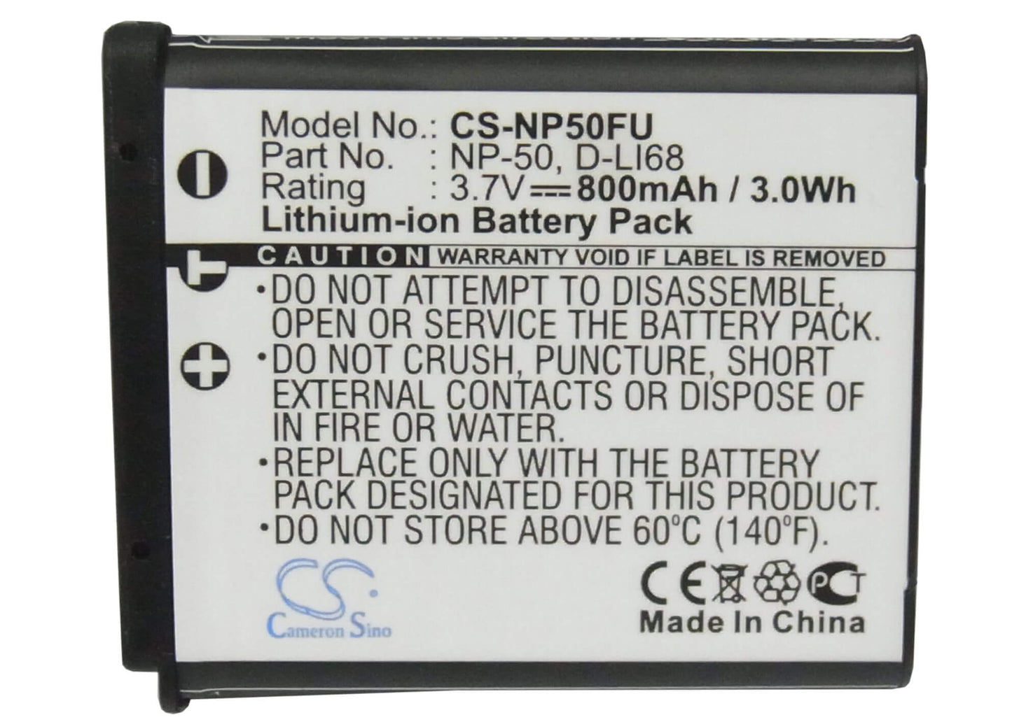 Amplifier 3.7V, 800mAh, Li-ion Battery fits Jupio, Cfu0011, 2.96Wh