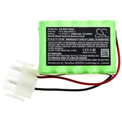 12.0V, 2000mAh, Ni-MH Battery fits Record, Sta15, 24Wh