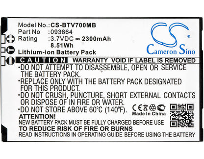3.7V, 2300mAh, Li-ion Battery fits Oricom, Sc860, Sc870, 8.51Wh