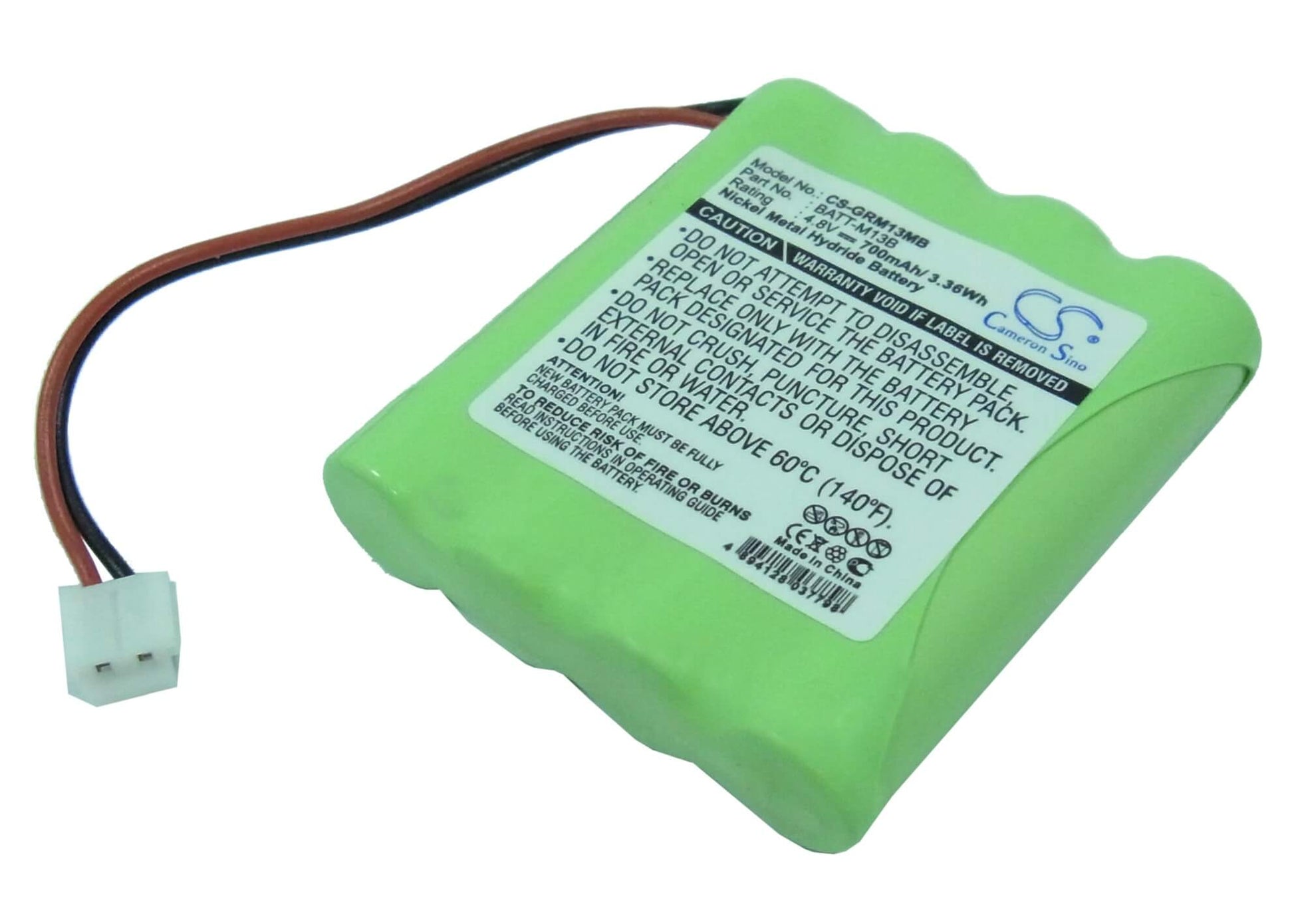 4.8V, 700mAh, Ni-MH Battery fits Graco, M, M13b8720-000, 3.36Wh