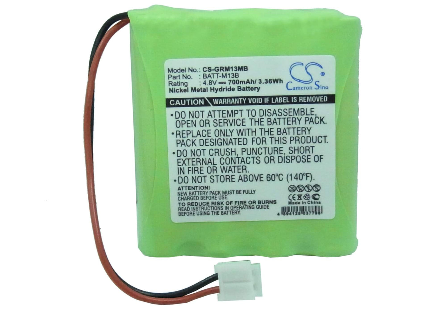 4.8V, 700mAh, Ni-MH Battery fits Graco, M, M13b8720-000, 3.36Wh