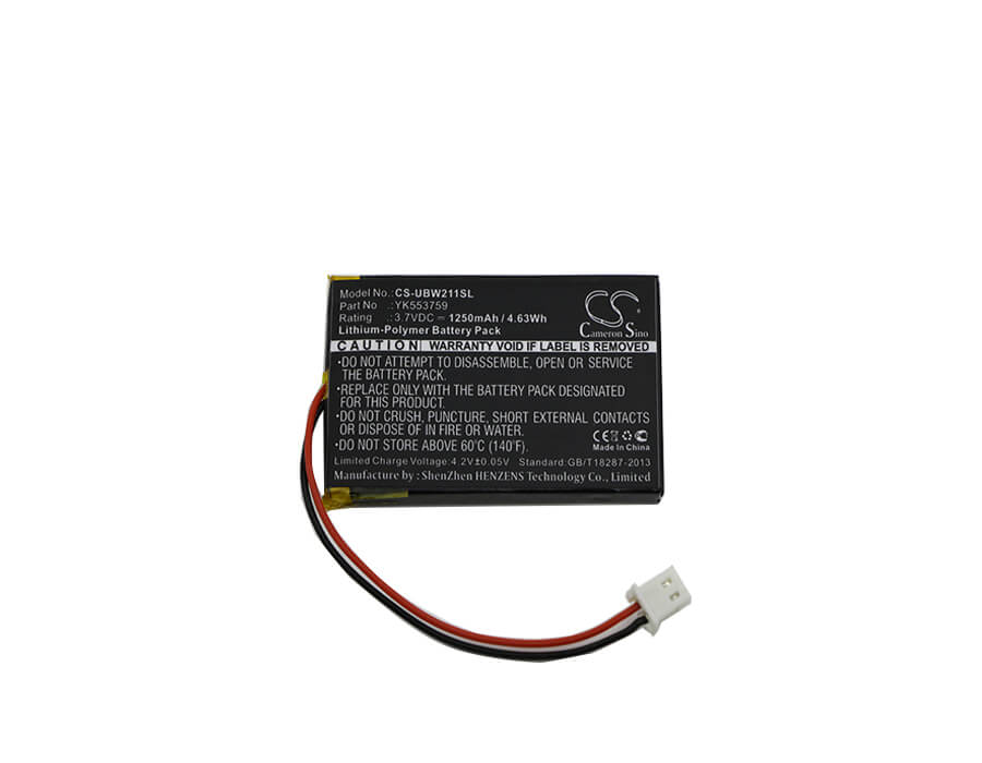 3.7V, 1250mAh, Li-Polymer Battery fits Uniden, Ubw2010c Monitor, 4.625Wh