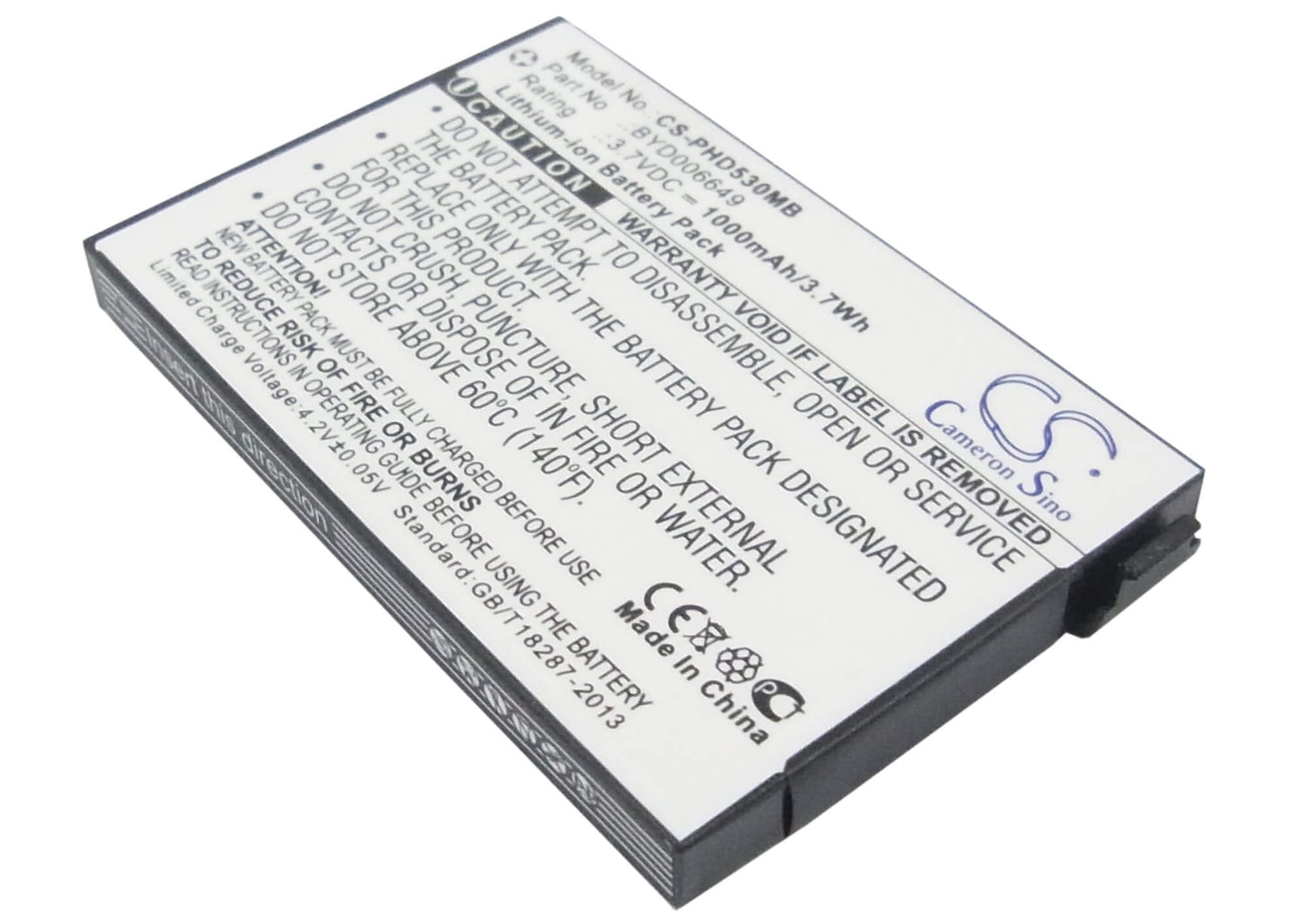 3.7V, 1000mAh, Li-ion Battery fits Bt, Bm1000, Video Baby Monitor 1000, 3.7Wh