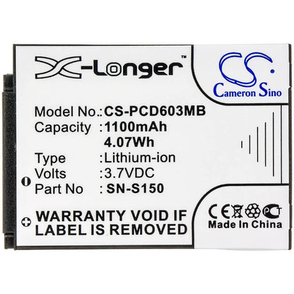3.7V, 1100mAh, Li-ion Battery fits Philips, Scd603, Scd-603/00, 4.07Wh