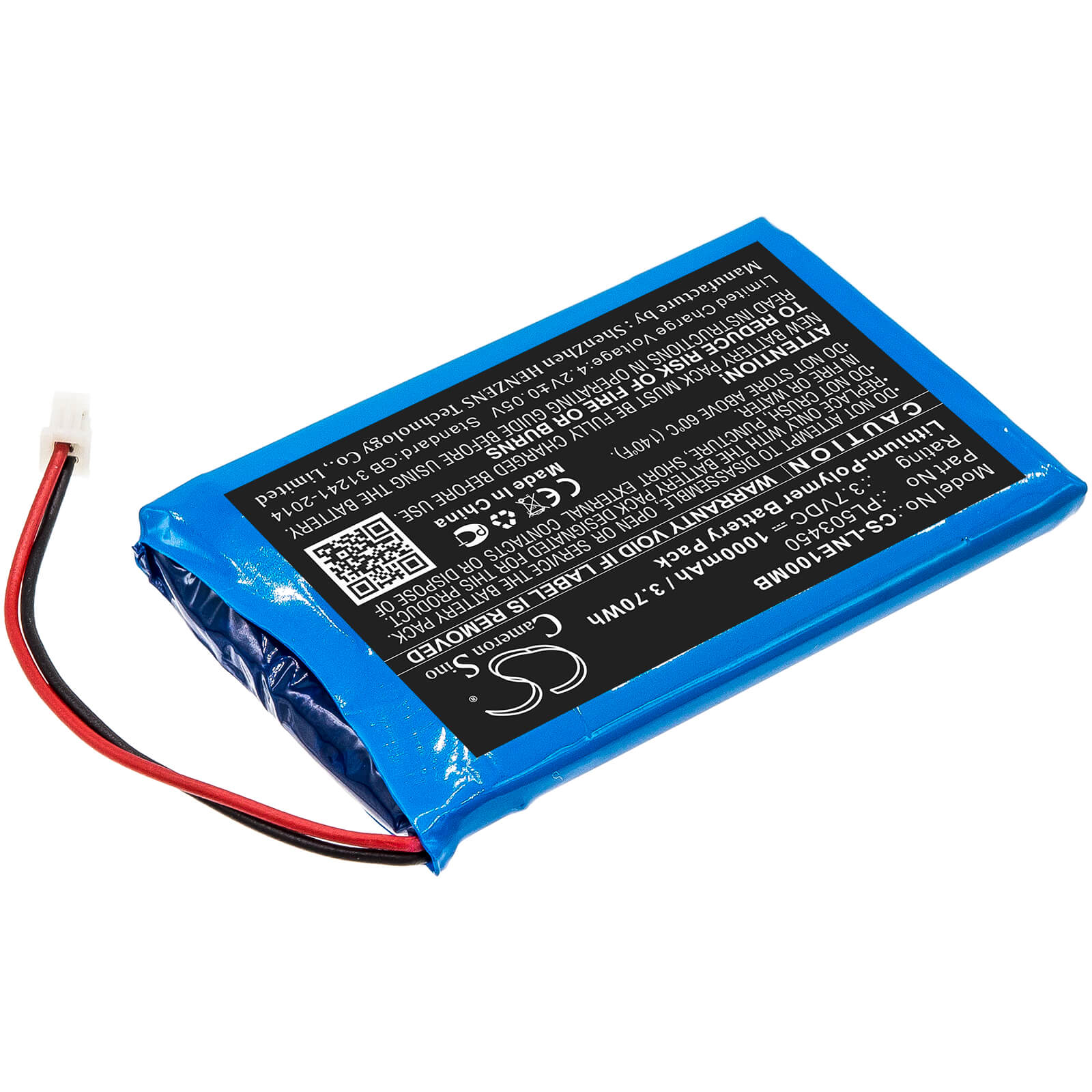 3.7V, 1000mAh, Li-Polymer Battery fits Luvion, Grand Elite, 3.7Wh