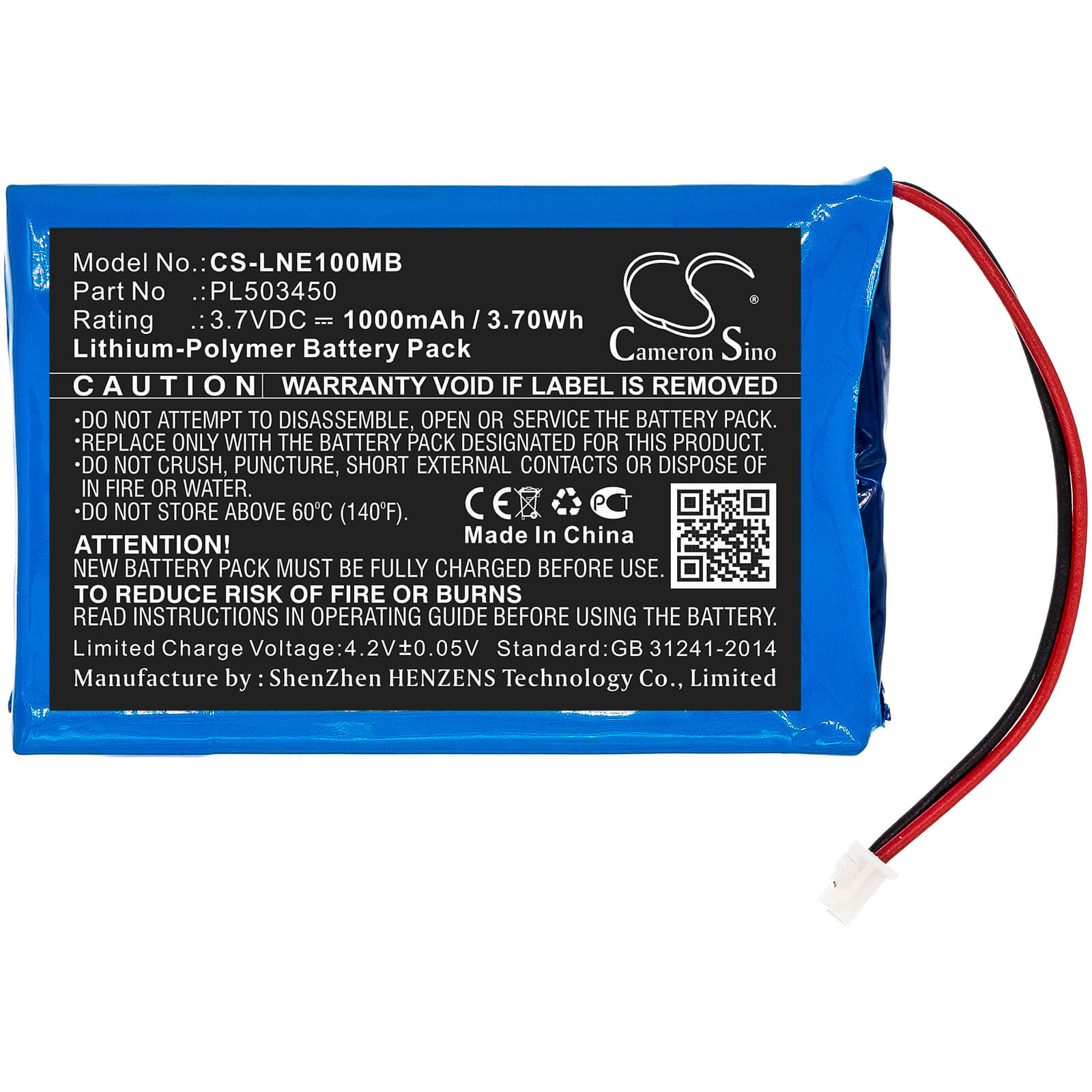 3.7V, 1000mAh, Li-Polymer Battery fits Luvion, Grand Elite, 3.7Wh