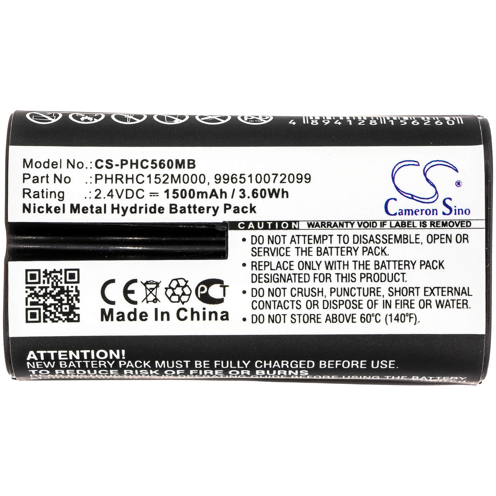 2.4V, 1500mAh, Ni-MH Battery fits Philips, Avent Cd570/10, Avent Scd560/10, 3.6Wh